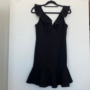 Brand: Likely Black ruffle Vneck mini dress never worn with tags